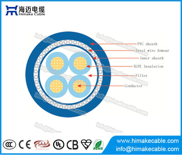 Fio de aço blindado XLPE isolou o cabo de alimentação 0.6/1KV