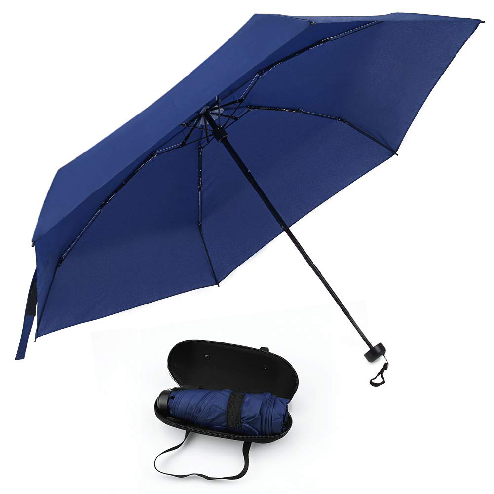 2019 promotionnel 19 "parapluie de voyage pliant avec mini boîtier, manuel compact léger 6k