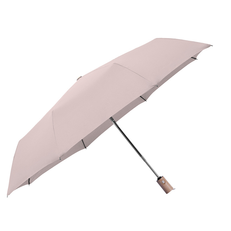 2020 Hot sale high quality custom pongee fabric 3fold umbrella promotional rain umbrella gray