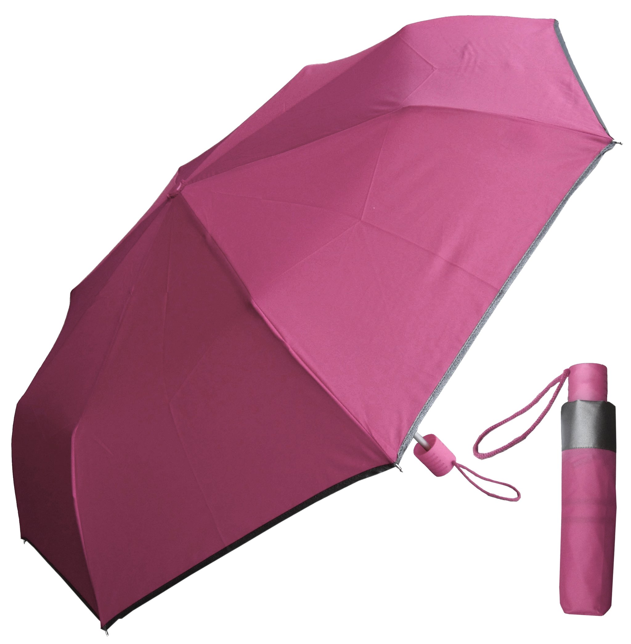21inch * 8k reflective edge, matching color fabric, folding umbrella and double umbrella gift