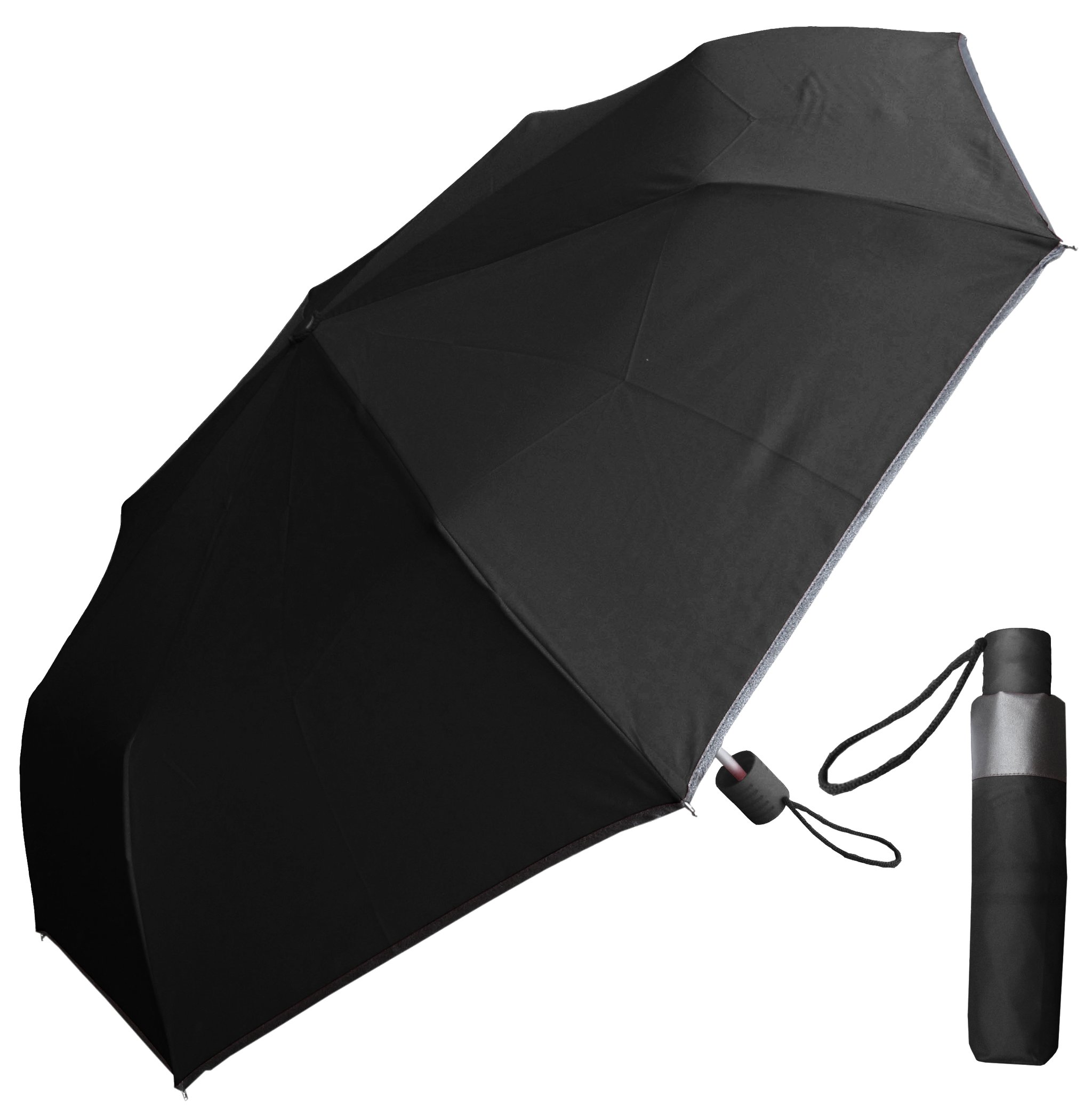 21inch * 8k reflective edge, matching color fabric, folding umbrella and double umbrella gift