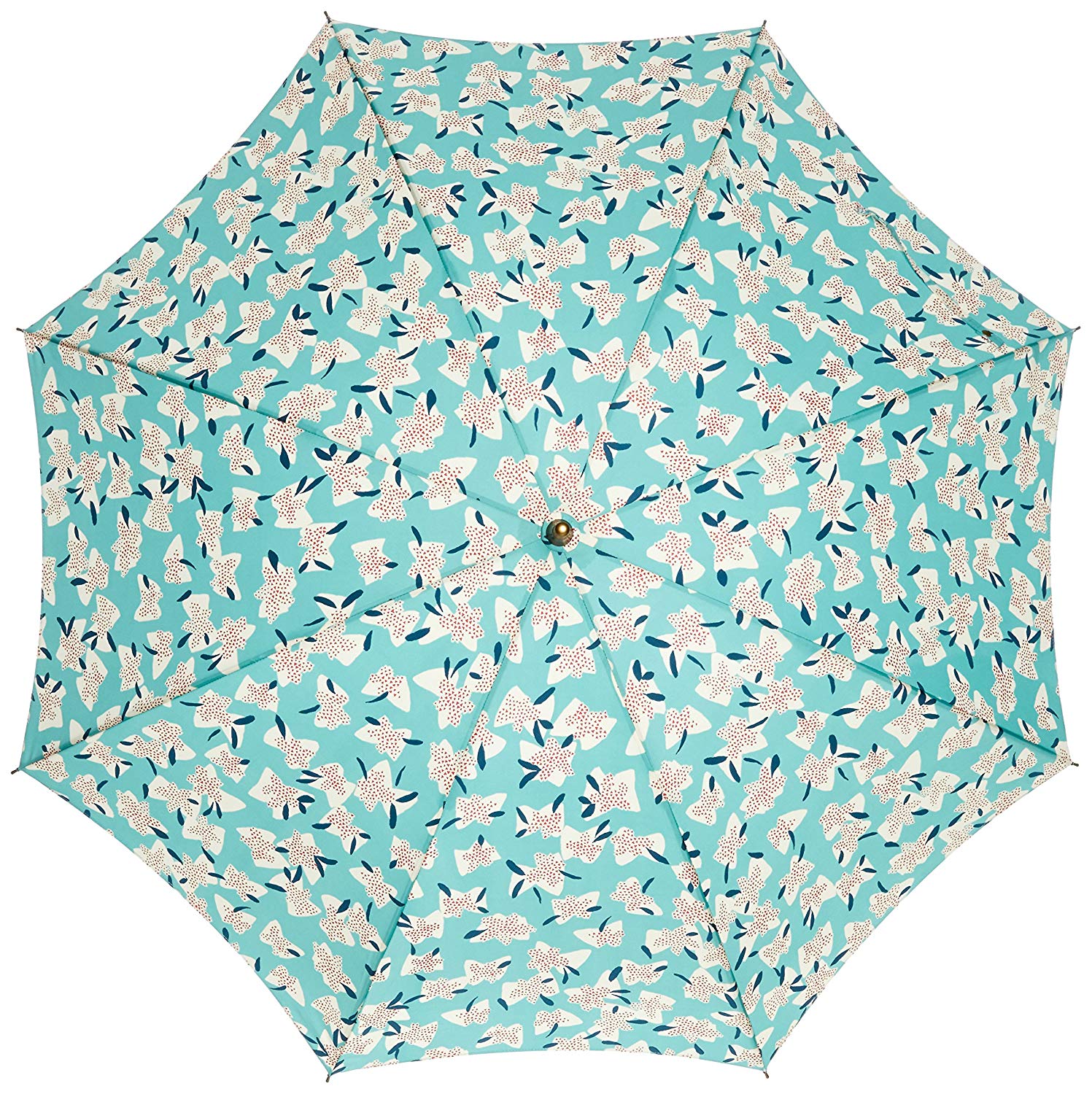 23Inch*8k Flower Print Waterproof Windproof Frame Wooden Shaft Lady Umbrella