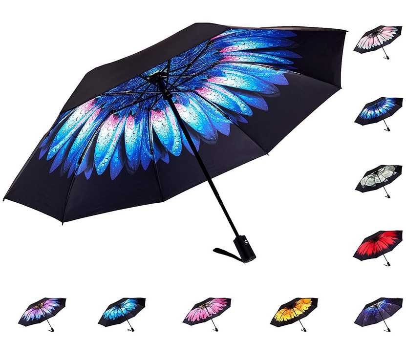 All weather outdoor auto open and close travel rain folding umbrella