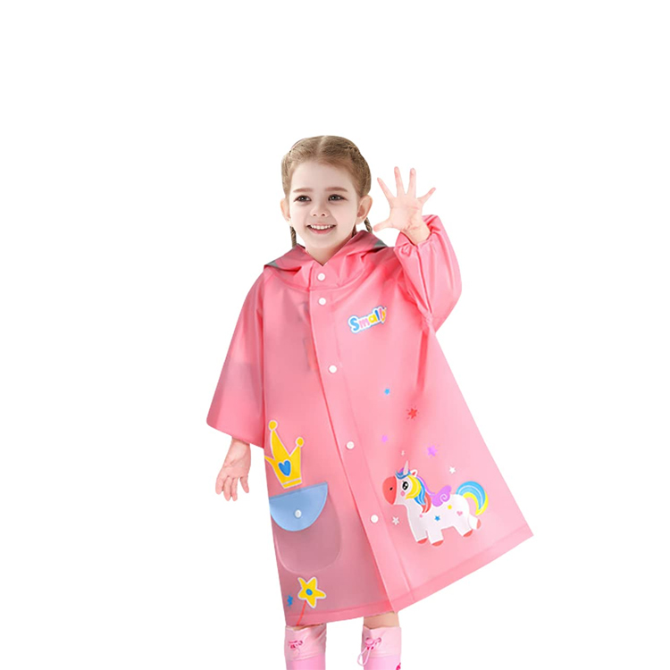 Boys and Girls Clear Transparent Raincoats for Children