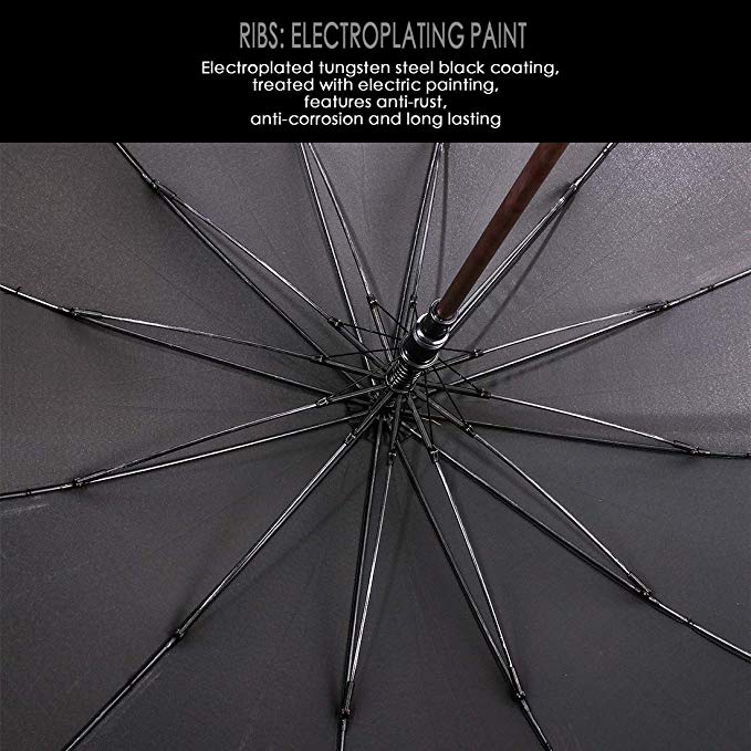 Customized pure colour automatic black auto pop up golf umbrella for sale