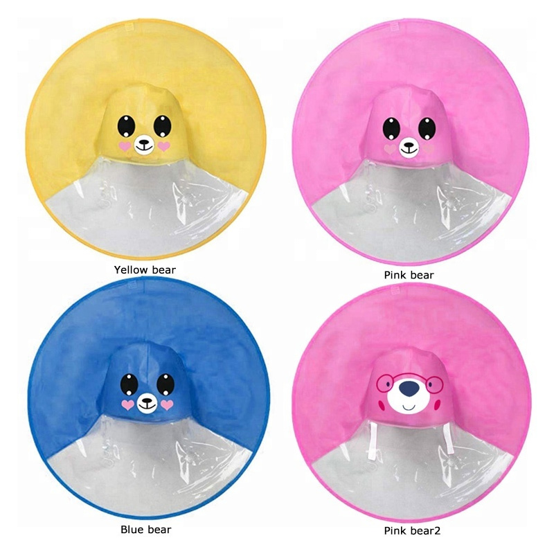 Cute Owl Cow Dinosaur Bear Frog Animal cartoon UFO Umbrella Raincoat Hat Cloak Rain coat
