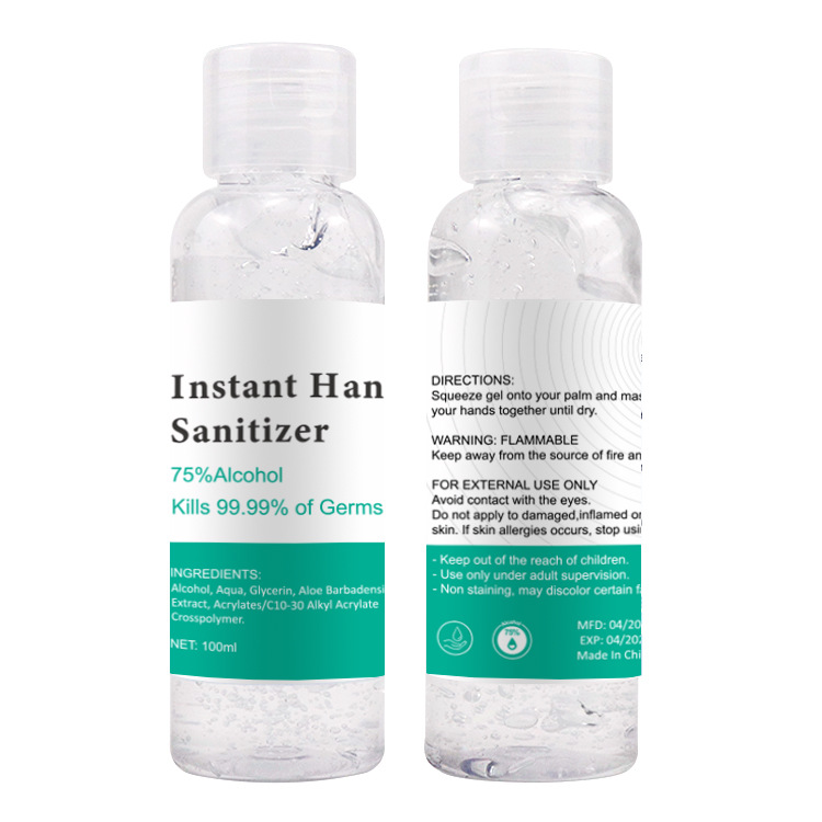 Factory CE Alcohol Hand Sanitizer 75% Alcohol Gel Hand Sanitizer Gel Antibacterial Gel Wash Disinfectant 100ml