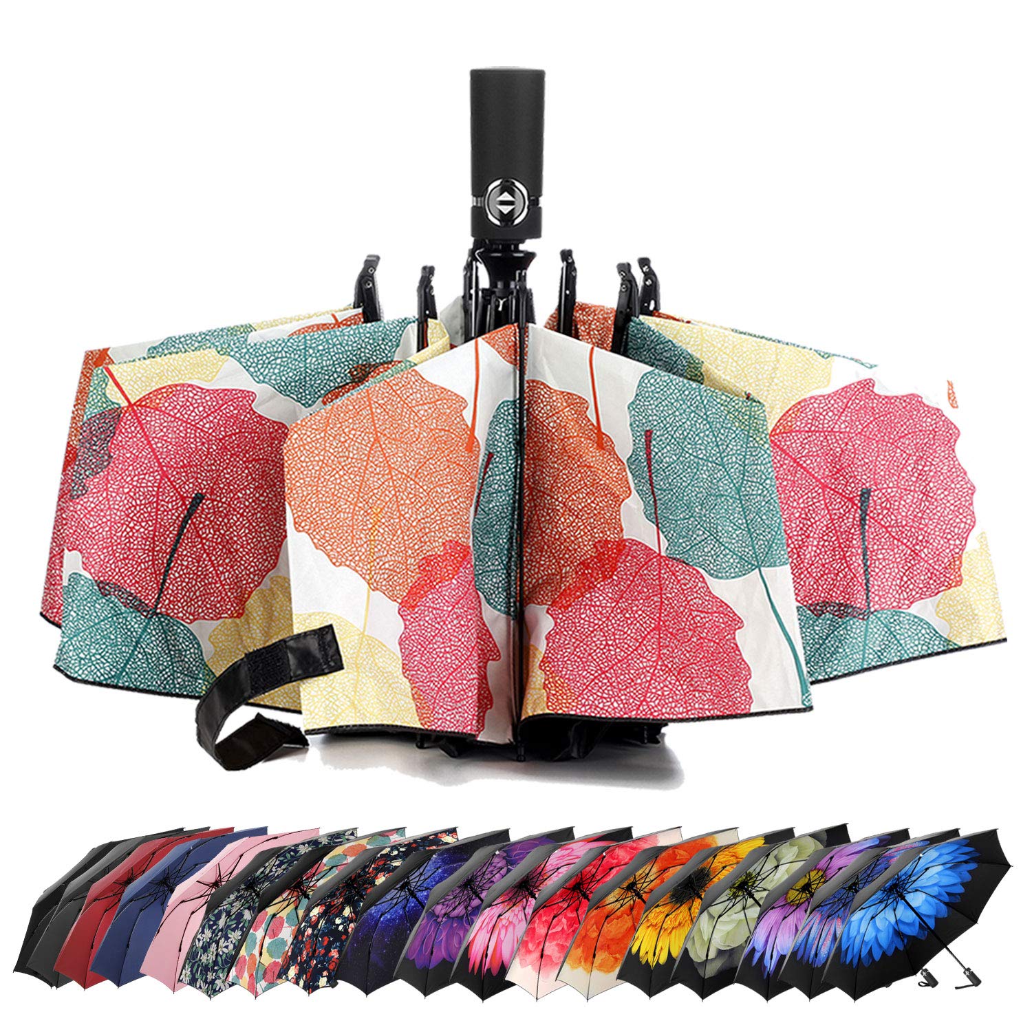 Envío rápido de fábrica Barato Fullover Imprimir dentro 46inch WINDPROOF Auto Open Close Reverse Folding Paraguas