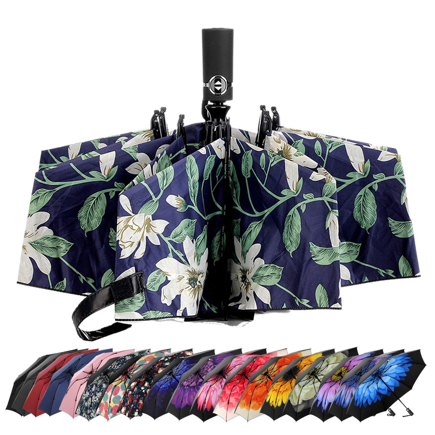 مصنع السفينة بسرعة رخيصة البحرية الأزرق 46 بوصة WINDPROOF السيارات فتح إغلاق تحديث تحديث عكس طوي المظلة