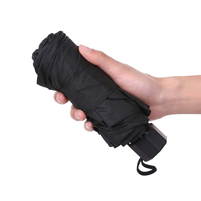 Factory low MOQ black foldable umbrella 3 folds umbrella manual open