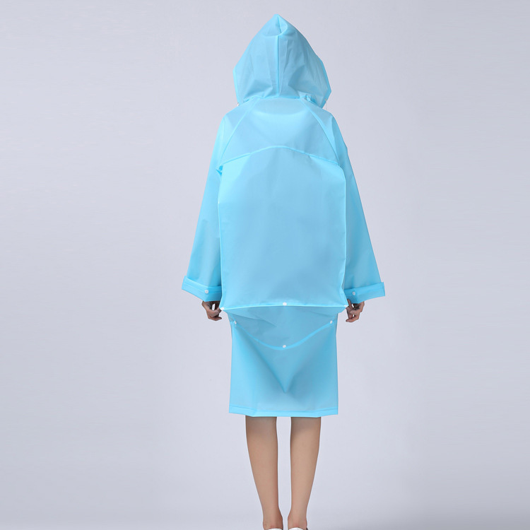 Fashion EVA Men And Women Poncho Jacket With Hood Ladies Waterproof Long Translucent Raincoat Adults Outdoor Rain Coat