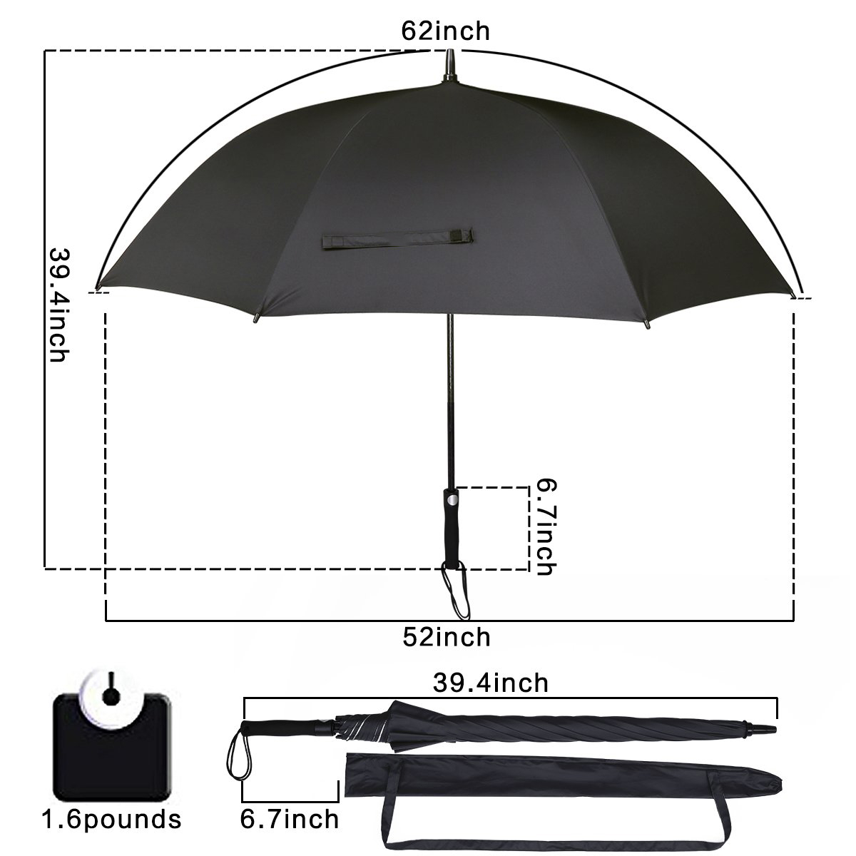 High Quality 27 inch 30 inch auto open straight golf umbrella with logo prints for sale