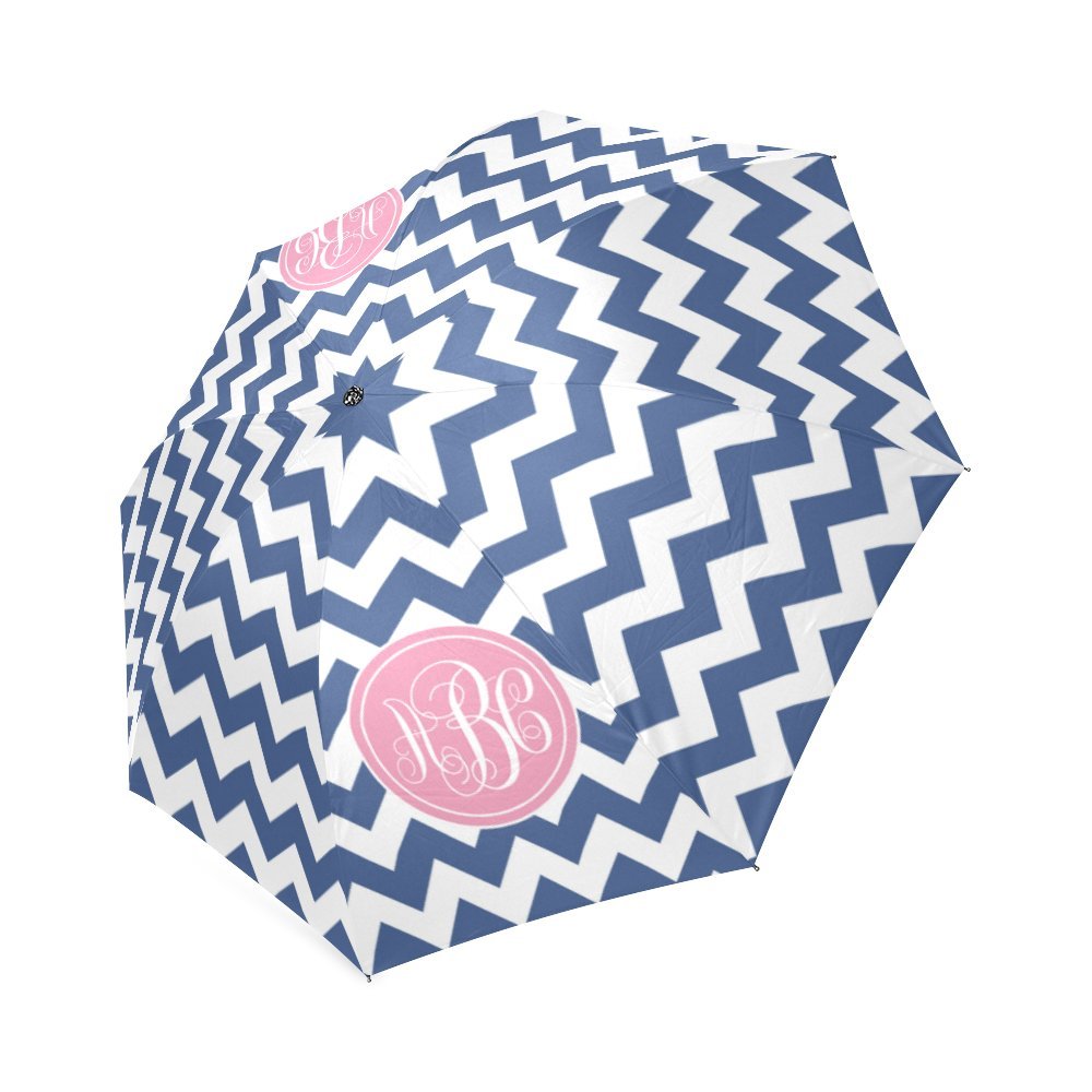 Hoge kwaliteit goedkope custom print chevron streep 21 inch 8 ribben 3 vouwen handleiding open paraplu kwaliteitscontrole