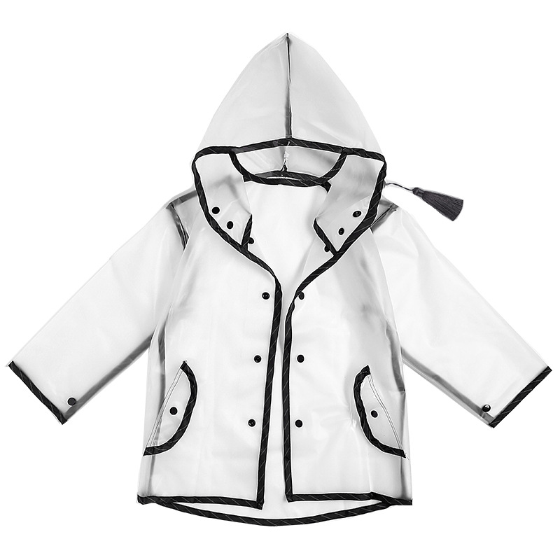 Hot sales INS stylish transparent  rain coat ponchos for little girls