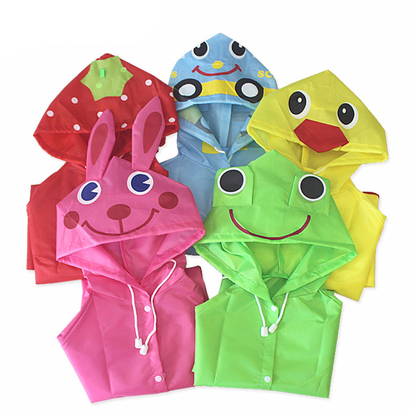 Japan style five colors EVA waterproof cute rain coats poncho for girls boys