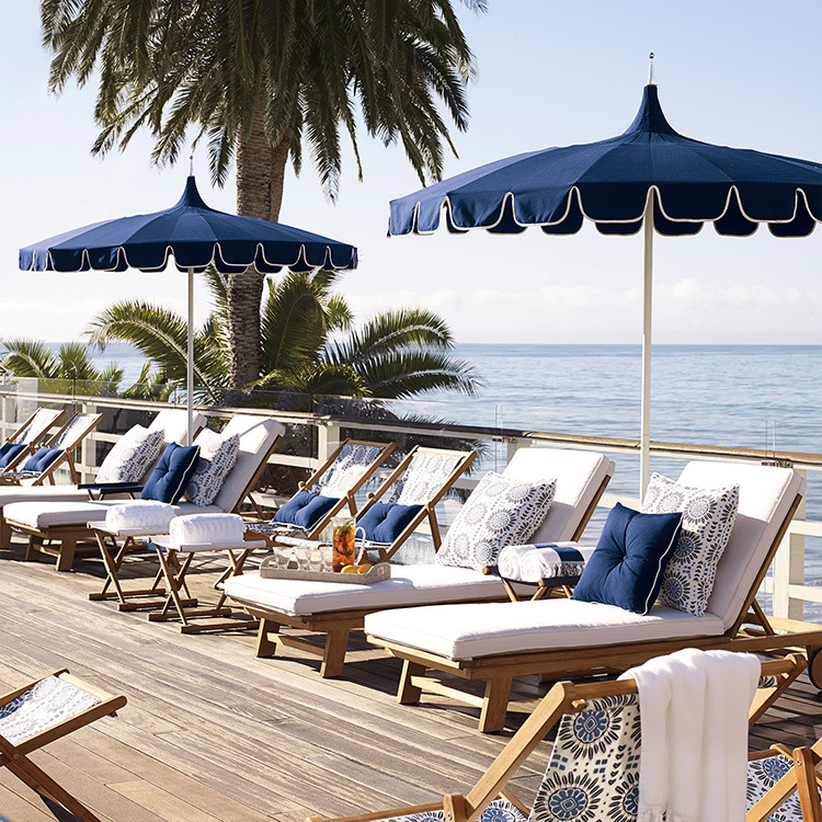 LOTUS Customized 1.8m Outdoor Pagoda Tassels Beach Cafe Large Umbrella Parasols for Beach