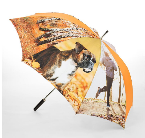 Light Aluminum Frame Animal Print Design Straight Umbrella