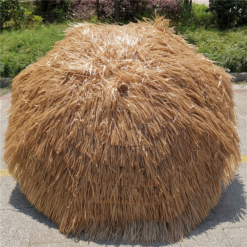 Straw Umbrella with 8 Ribs Steel Pole