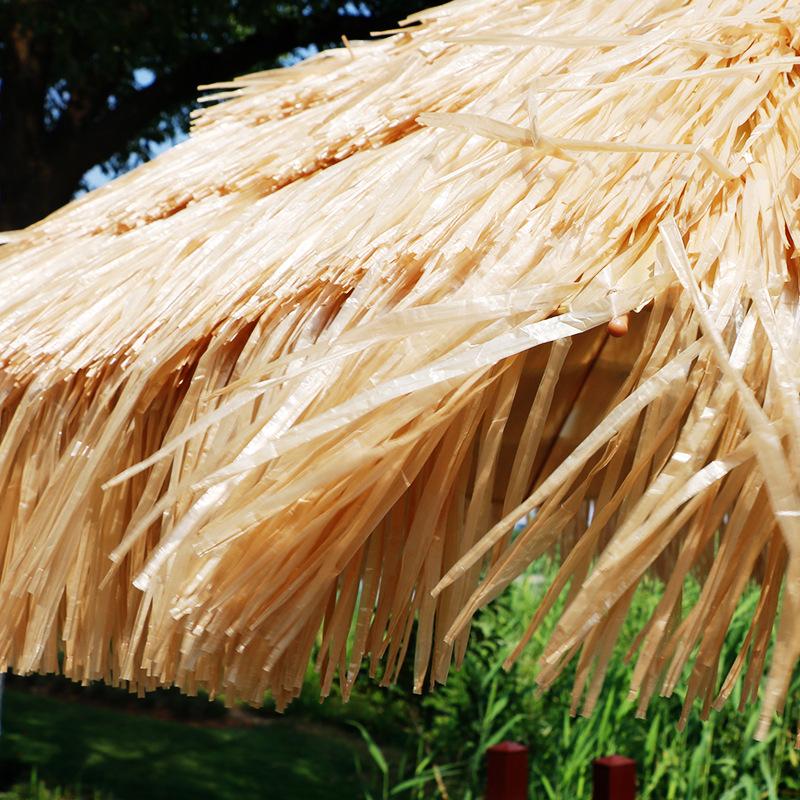 Straw Umbrella with 8 Ribs Steel Pole