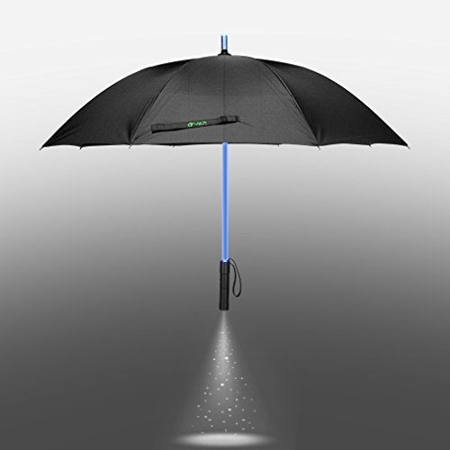 Sprzedaż hurtowa Custom 23 Inch 8Ribs 7 Zmiana koloru na wału LED Straight parasol