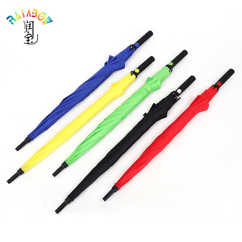 Wholesale Straight auto umbrella Logo Printed 8rib windproof straight umbrella red
