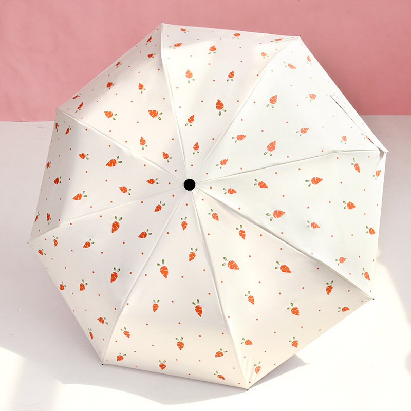 Wholesale auto 3 folding umbrella pongee rain UV Umbrella OEM