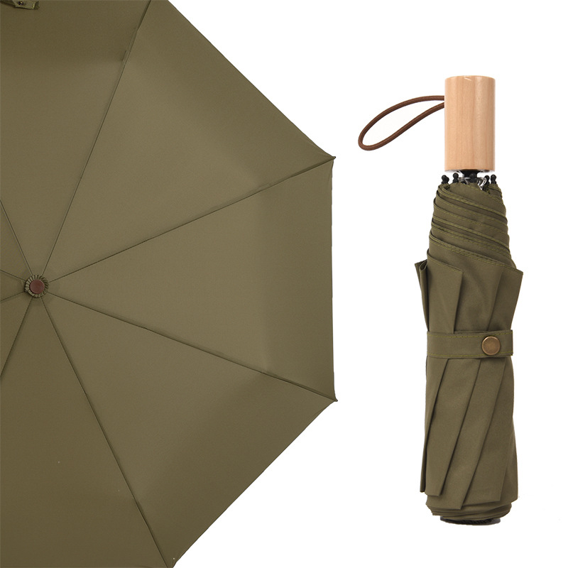 Wholesale custom pongee fabric 3fold umbrella promotional rain umbrella