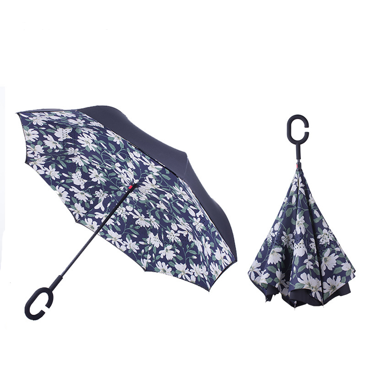 Windproof Compact Reverse Umbrella for Car