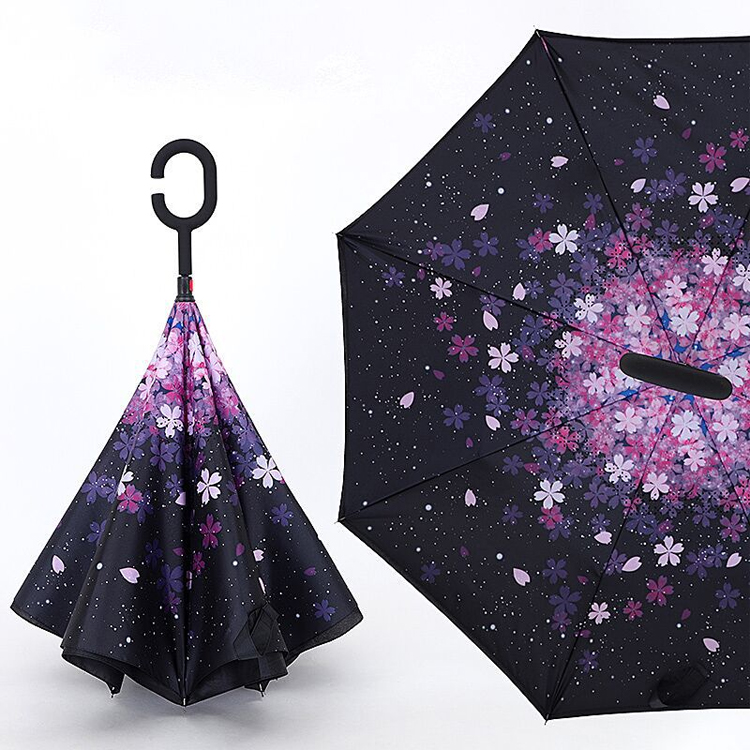 Windproof Compact Reverse Umbrella for Car