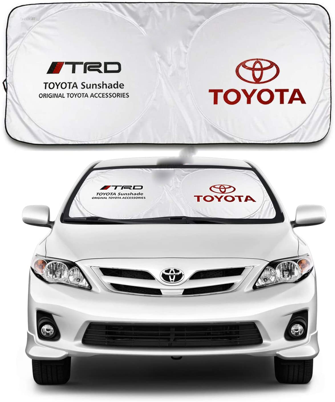 Windshield Sun Shade Foldable Car Front Window Sunshade for Most Sports Cars SUV Truck- Best Heat Shield Reflector Cover