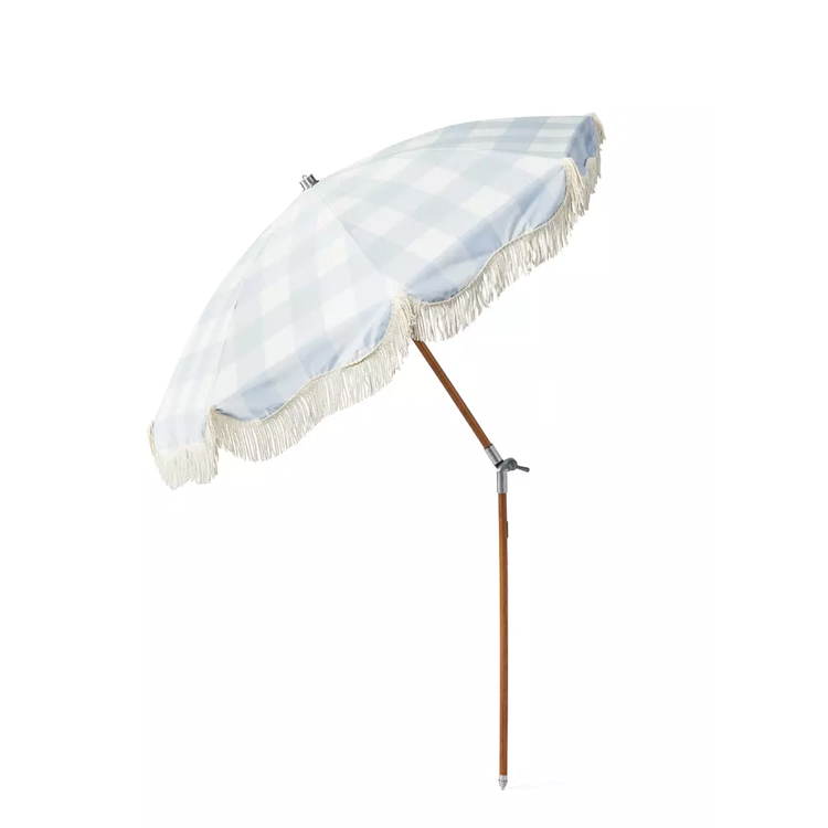 Wooden Pole 190T Pongee Fabric Beach Umbrella