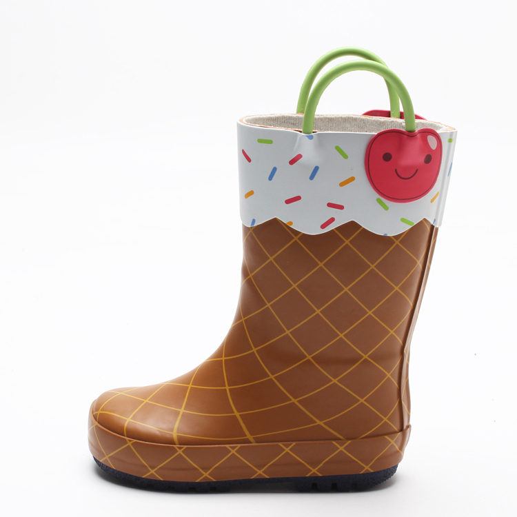 new High quality custom cute printing fashion girls rubber boots wholesale