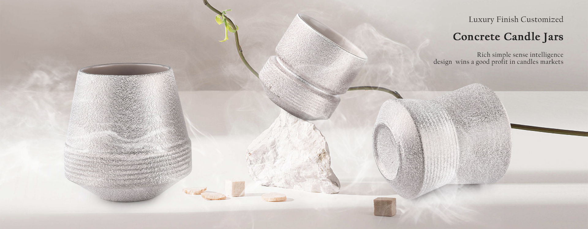 Concrete candle vessels