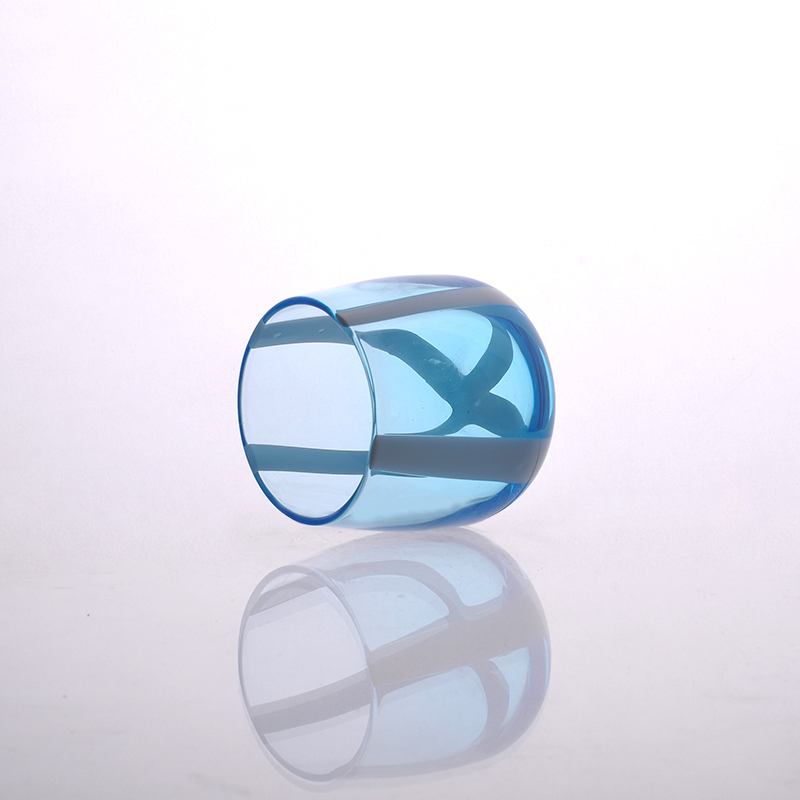 Cased color glass Candle holder