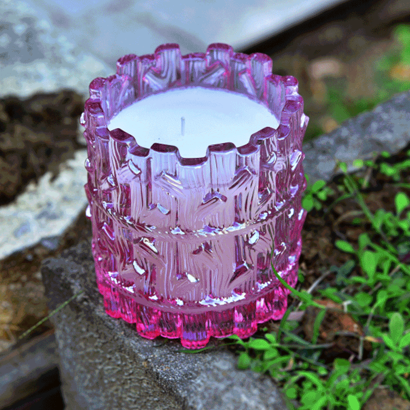 24oz garden decor recycled glass candle containers for candles making branches pattern