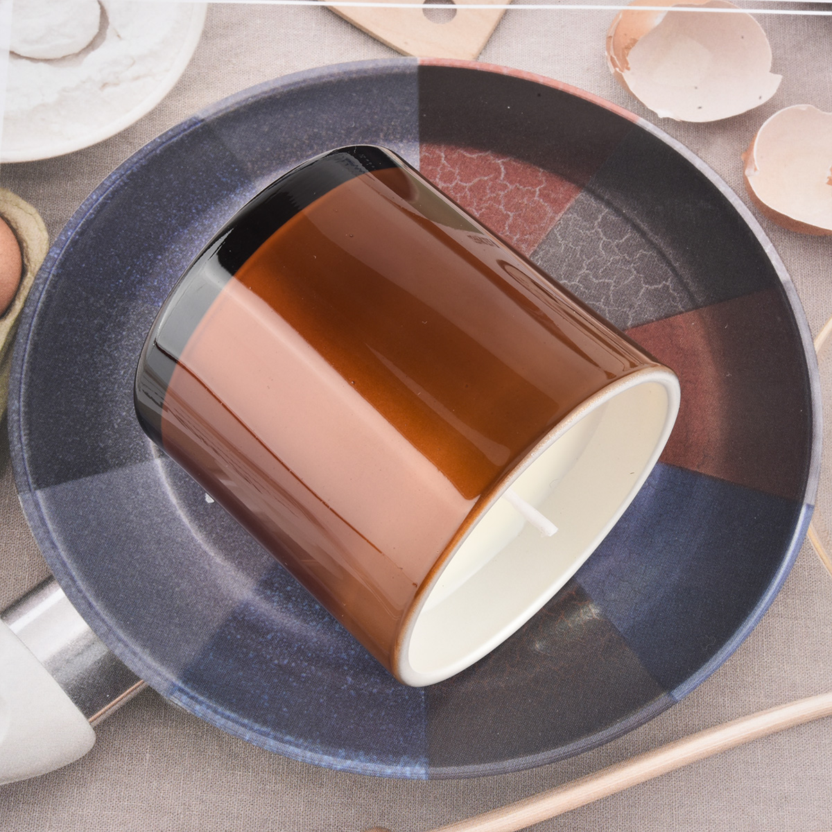 Amber Glass Candle Holder