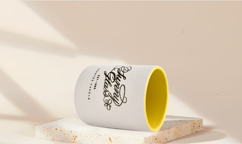 13oz matte ceramic candle jars customized pattern