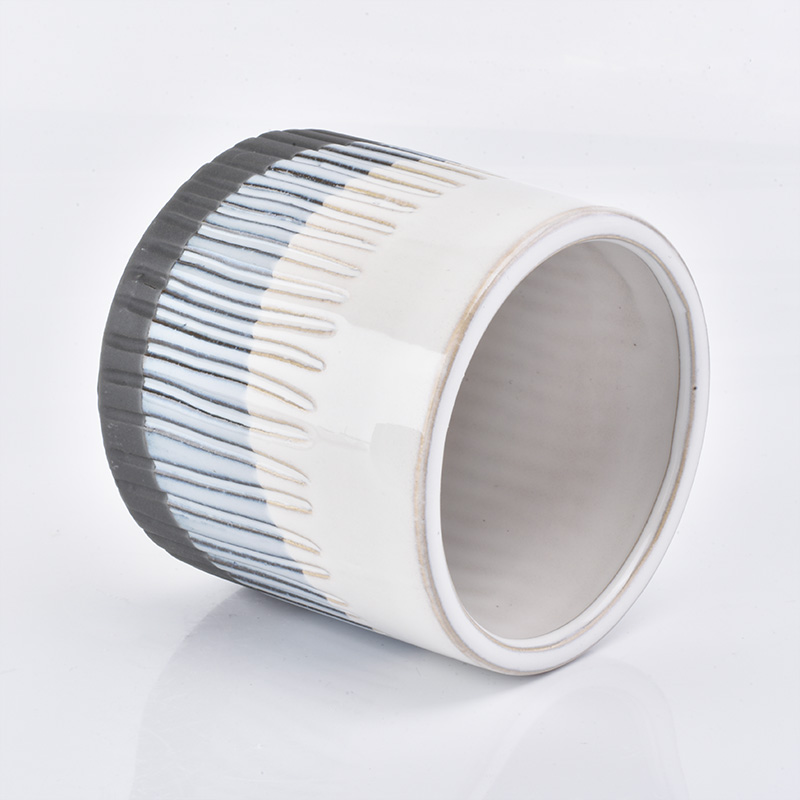 multi color glazed ceramic candle jar 500ml  