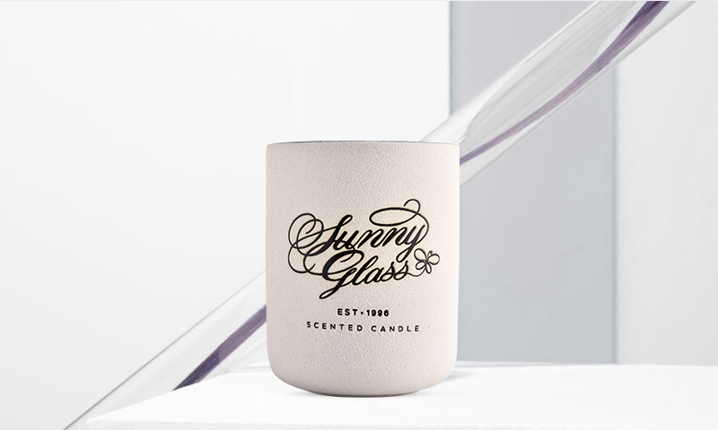 13oz matte ceramic candle jars customized pattern