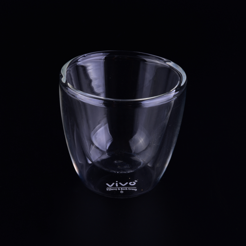 Borosilicate 95ml double walled glass tea cup