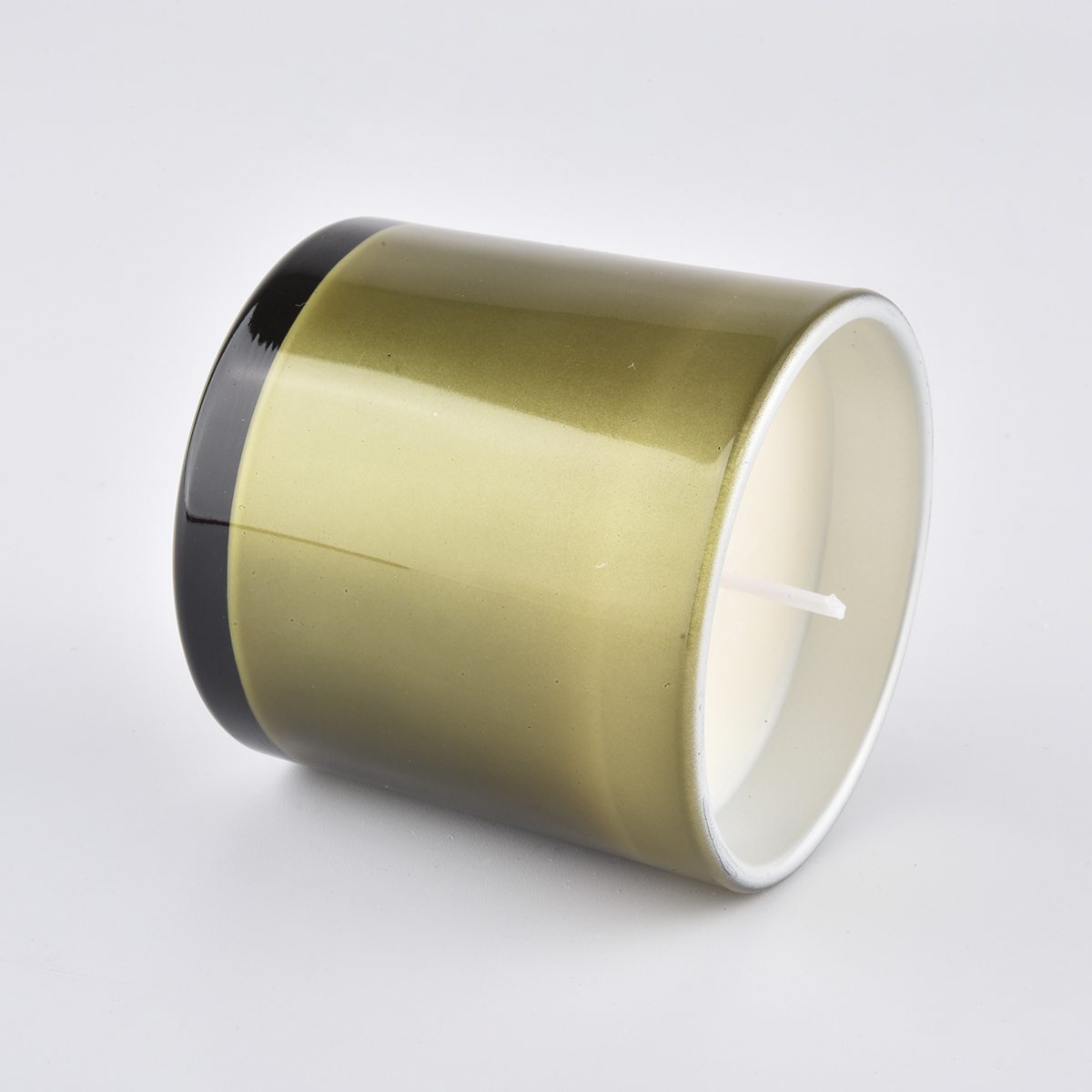 metallic painting glass candle jars with various sizes