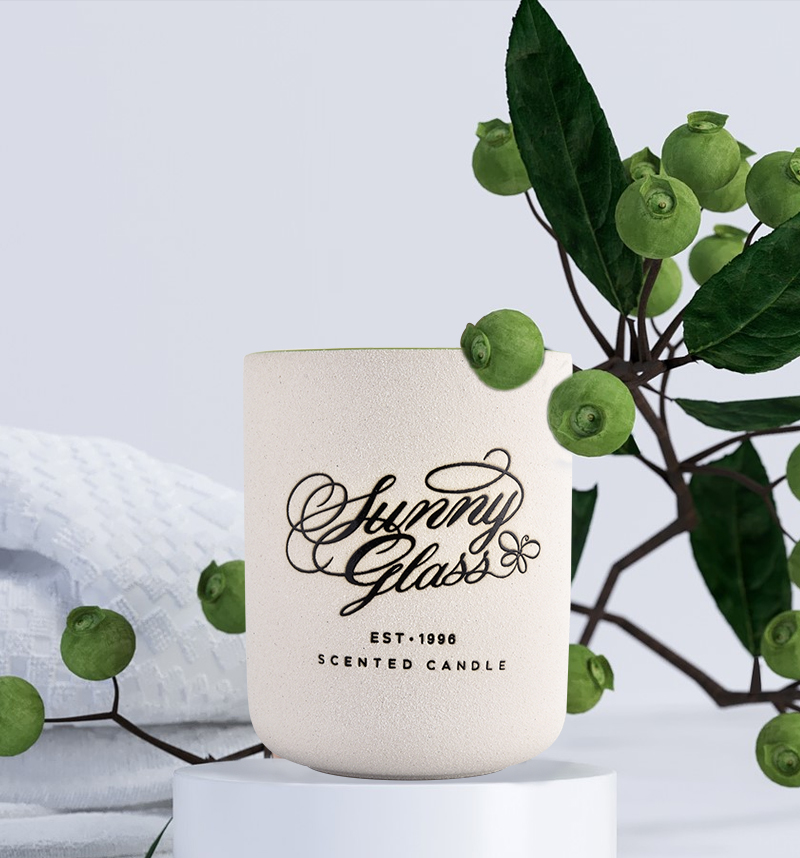 13oz matte ceramic candle jars customized pattern