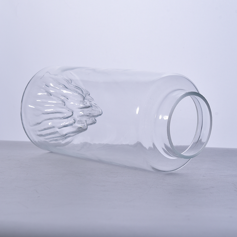 Unique large glass bottle with mountain design bottom 