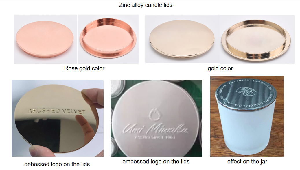 Gold Stainless steel Metal Lids for Candle Jars