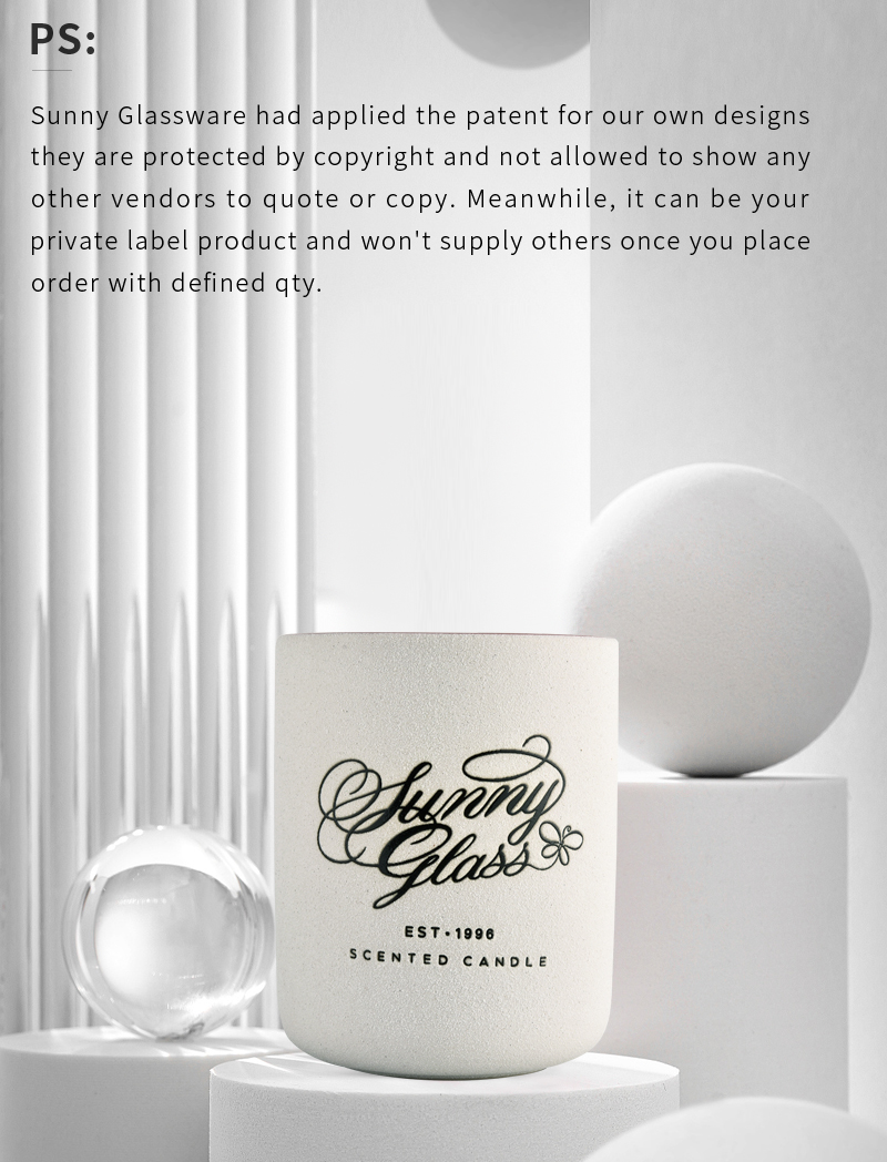 13oz matte ceramic candle jars customized pattern