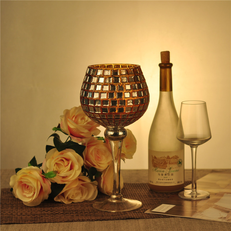 unique hurricane stemware candle stick in glass material