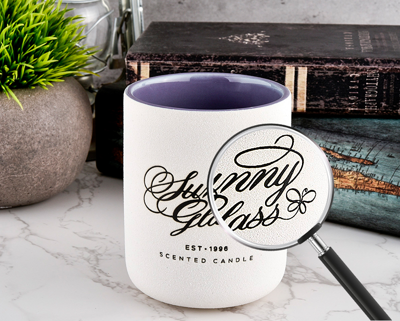 13oz matte ceramic candle jars customized pattern