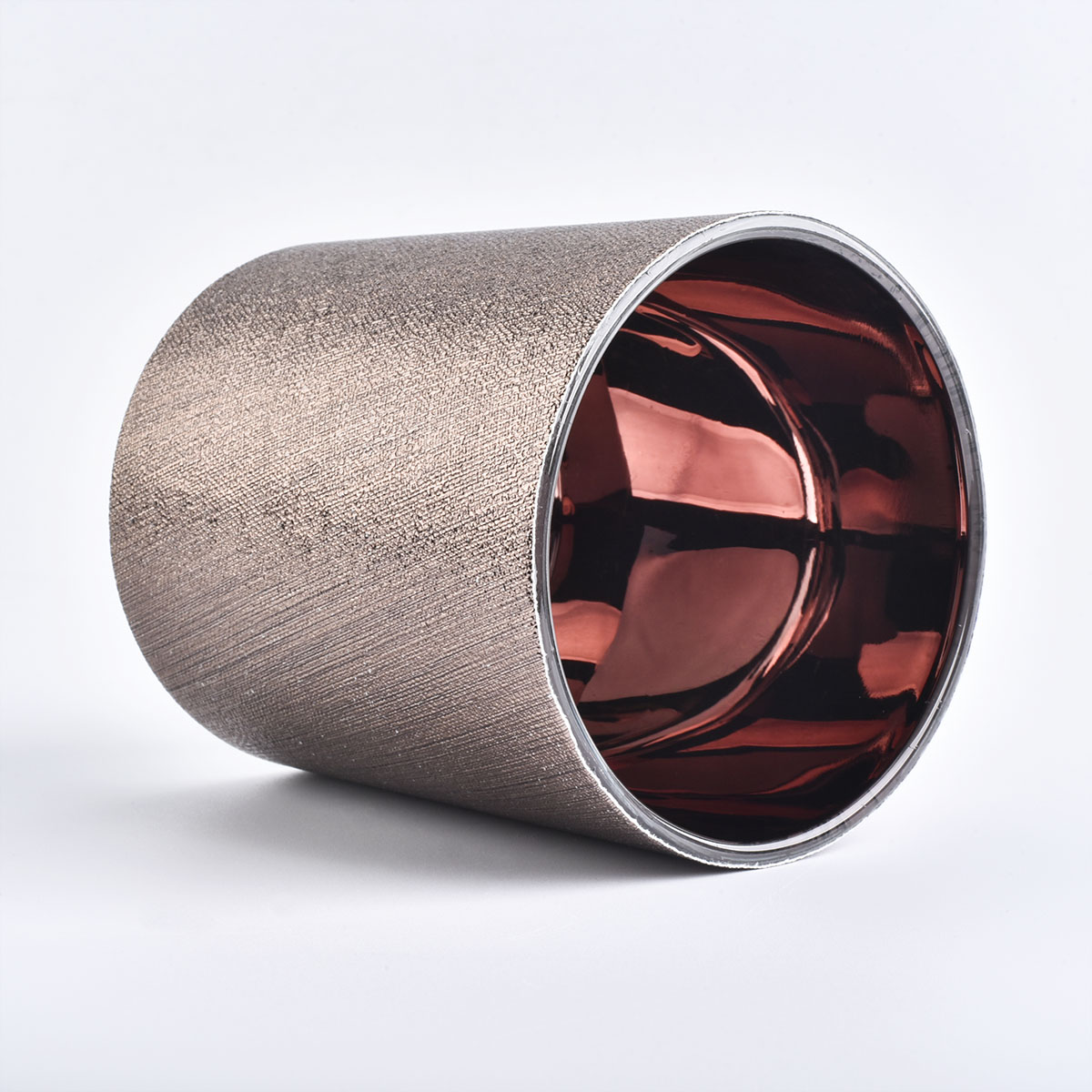 luxury glass candle jar with leather sleeve