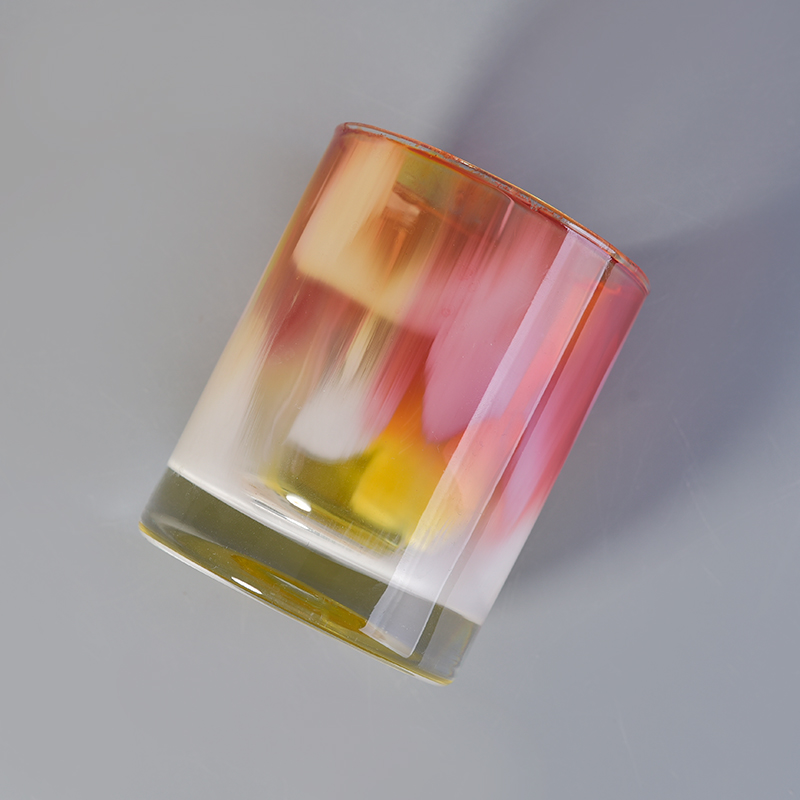 Colorful glass candle jar wholesale 