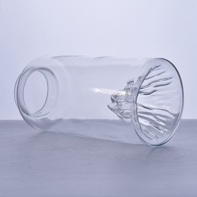 Unique large glass bottle with mountain design bottom 